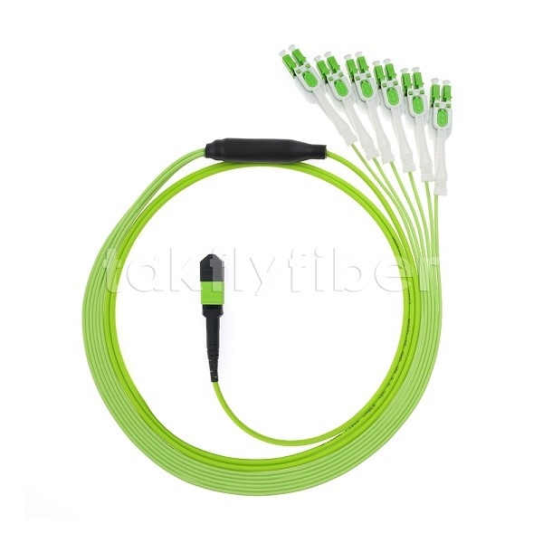 MPO / MTP Мужчина или женщина OM5 Fiber Optic Patch Cord 12F LC APC DX Uniboot