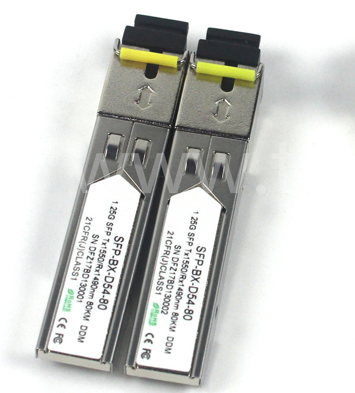 BIDI 1.25 G SFP Transceiver Tx1550/Rx1490nm 80KM SMF DDM LC CISCO JUNIPER HUAWEI совместимый