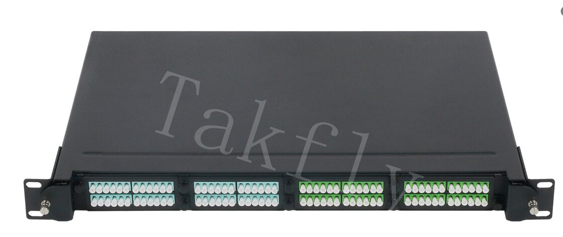 Панель распределения волокон MPO/MTP 1U Rack-Mount, предварительно подключенный кассетный модуль, 4 слота, интерфейс LC/MPO, для управления волоконным оборудованием в центре обработки данных