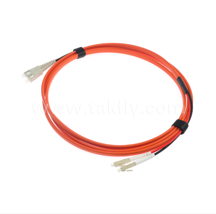 SC-UPC к LC-UPC OM1 Duplex Flat Twin Fiber Patch Cord 2,0 мм Оранжевый мультимодный оптический кабель
